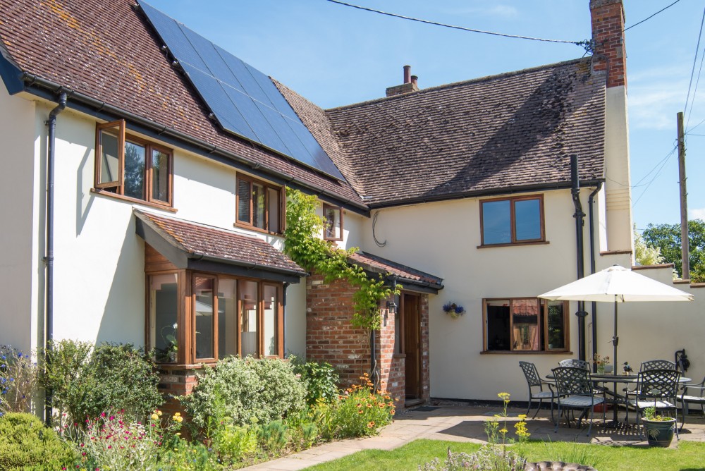 Two of the bedrooms are in the house, much of which is 500 years old with a modern extension.  